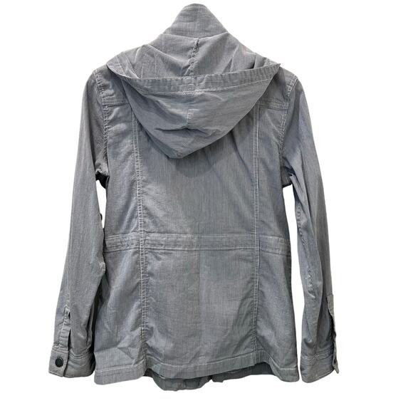Gap  Seersucker Jacket Blue White Size Medium Hooded - Picture 7 of 14